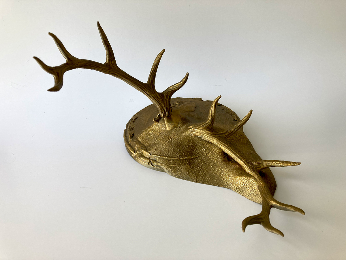 3D printed Decorative Rings Tree with Elk Antlers and Skull in the Post-Apocalyptic Style